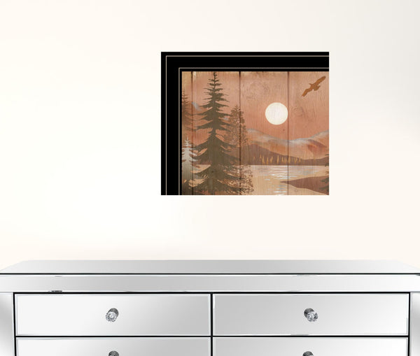 Set Of Two Full Moon I and II 2 Black Framed Print Wall Art