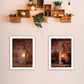 Set Of Two Innkeepers Lantern 1 White Framed Print Wall Art