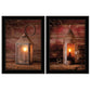 Set Of Two Innkeepers Lantern 2 Black Framed Print Wall Art