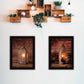 Set Of Two Innkeepers Lantern 2 Black Framed Print Wall Art