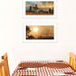 Set Of Two Farm Country Sunrise White Framed Print Wall Art