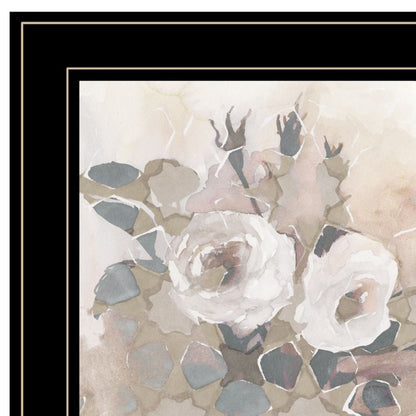 Set Of Two Transitional Blooms 2 Black Framed Print Wall Art