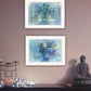 Set Of Two Susies Blue Bouquet 1 White Framed Print Wall Art