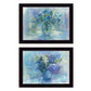 Set Of Two Susies Blue Bouquet 3 Black Framed Print Wall Art