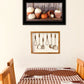 Welcome Pumpkin Shelf 2 Black Framed Print Wall Art