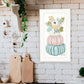 Floral Pumpkins White Framed Print Wall Art