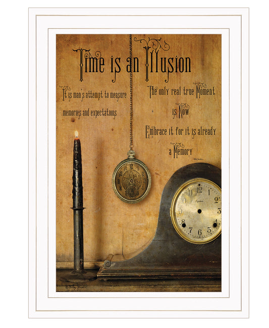 Time is an Illusion 1 White Framed Print Wall Art