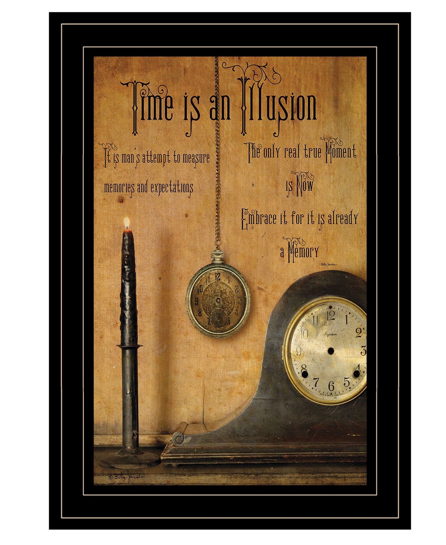 Time Is An Illusion 2 Black Framed Print Wall Art