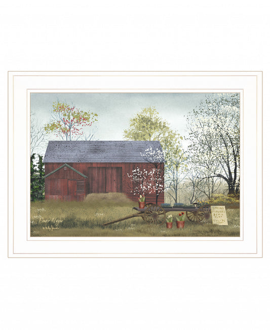 Flower Wagon 2 White Framed Print Wall Art