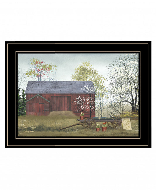 Flower Wagon 4 Black Framed Print Wall Art