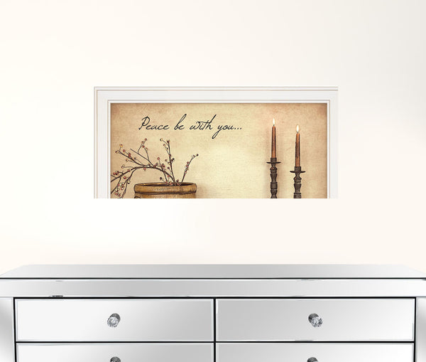 Peace Be with You 4 White Framed Print Wall Art