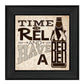 BeerTime to Relax Black Framed Print Wall Art