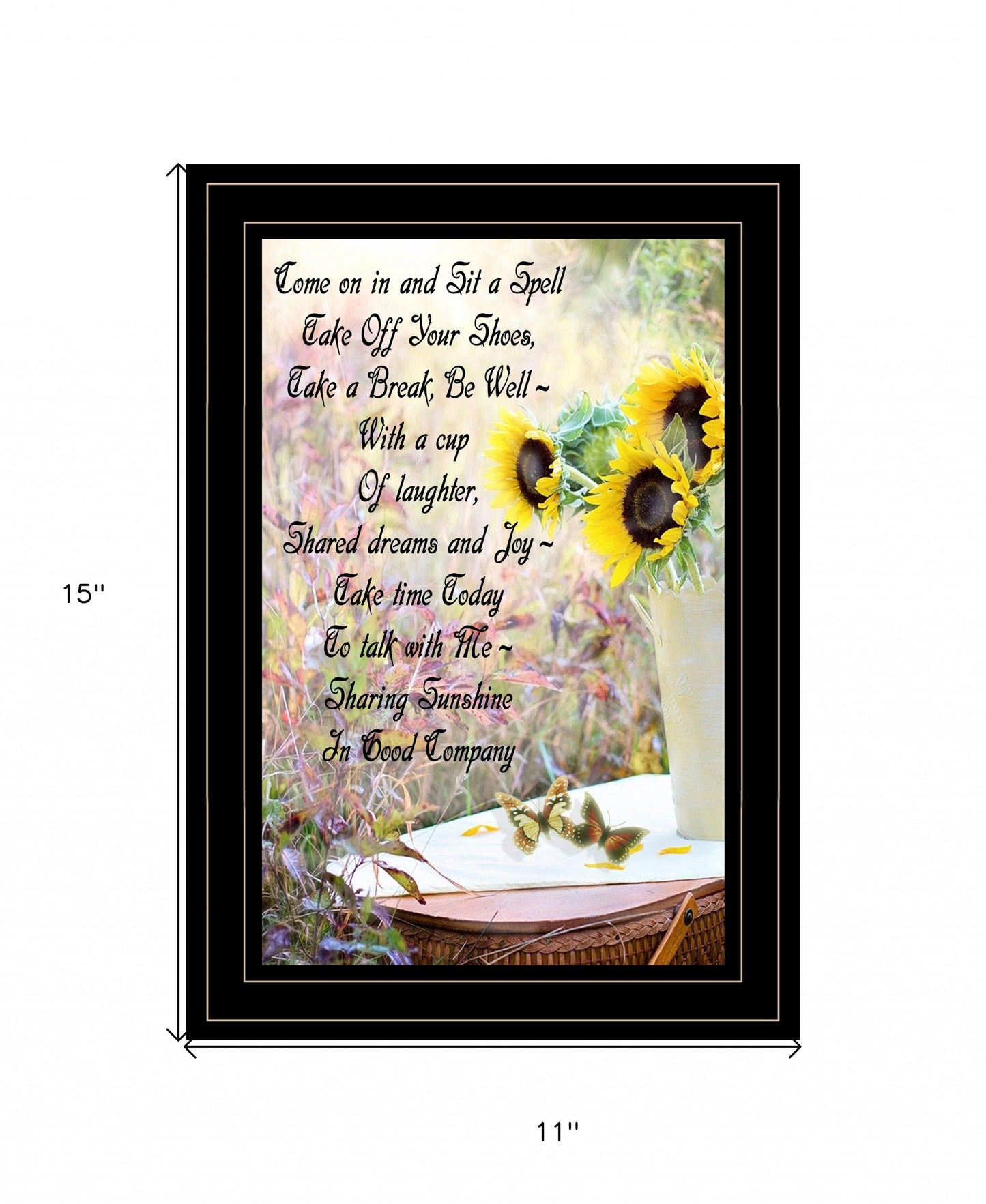 Sharing Sunshine 1 Black Framed Print Wall Art