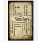 Nina Says 1 White Framed Print Wall Art