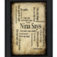 Nina Says 3 Black Framed Print Wall Art