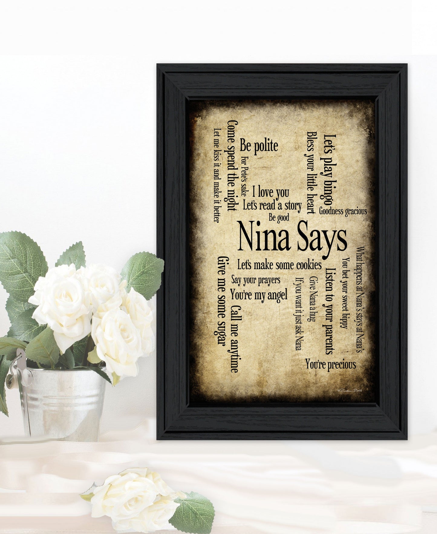 Nina Says 3 Black Framed Print Wall Art