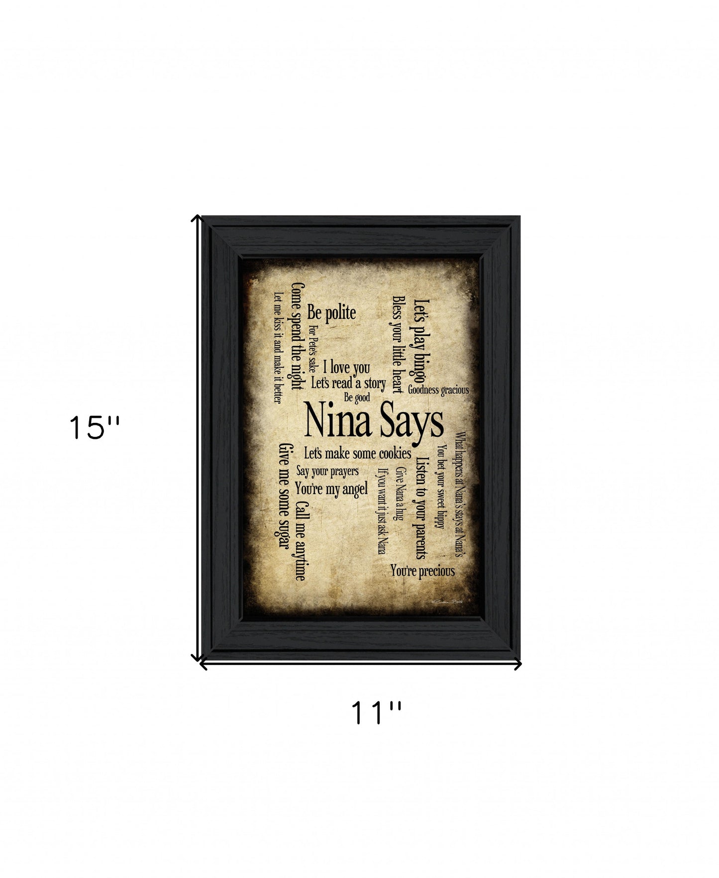 Nina Says 3 Black Framed Print Wall Art