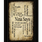 Nina Says 3 Black Framed Print Wall Art