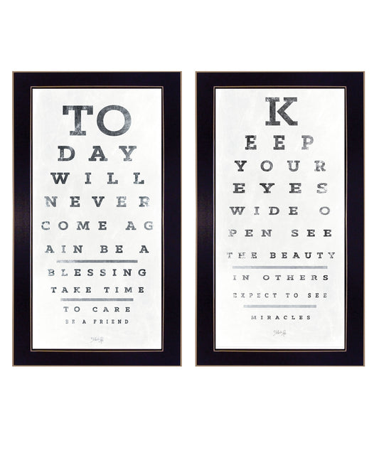 Set Of Two Eye Charts 2 Black Framed Print Wall Art