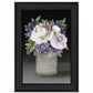 Lilac Mason Jar Floral 3 Black Framed Print Wall Art