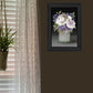 Lilac Mason Jar Floral 3 Black Framed Print Wall Art