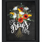 Love Grows Here 6 Black Framed Print Wall Art