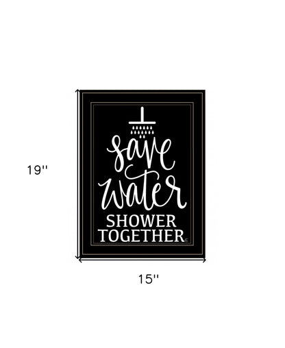 Shower Together 2 Black Framed Print Wall Art