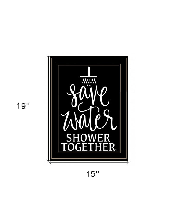 Shower Together 2 Black Framed Print Wall Art