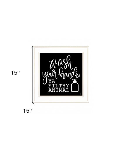 Wash Your Hands 1 White Framed Print Wall Art