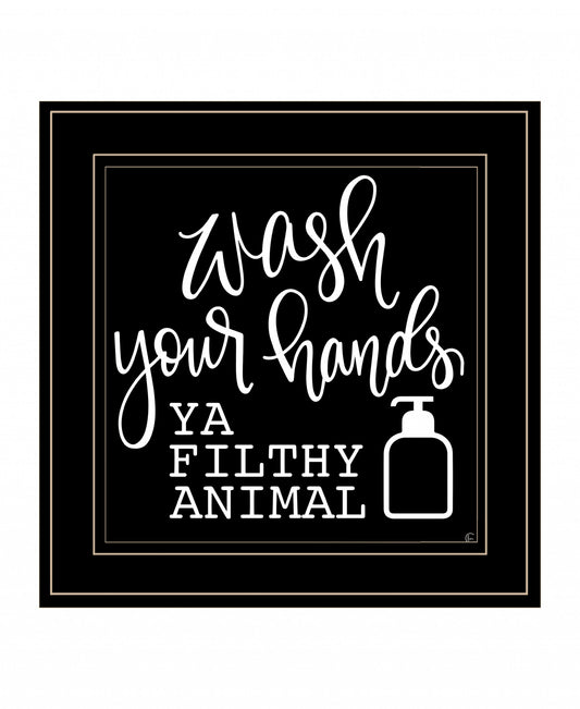 Wash Your Hands 2 Black Framed Print Wall Art