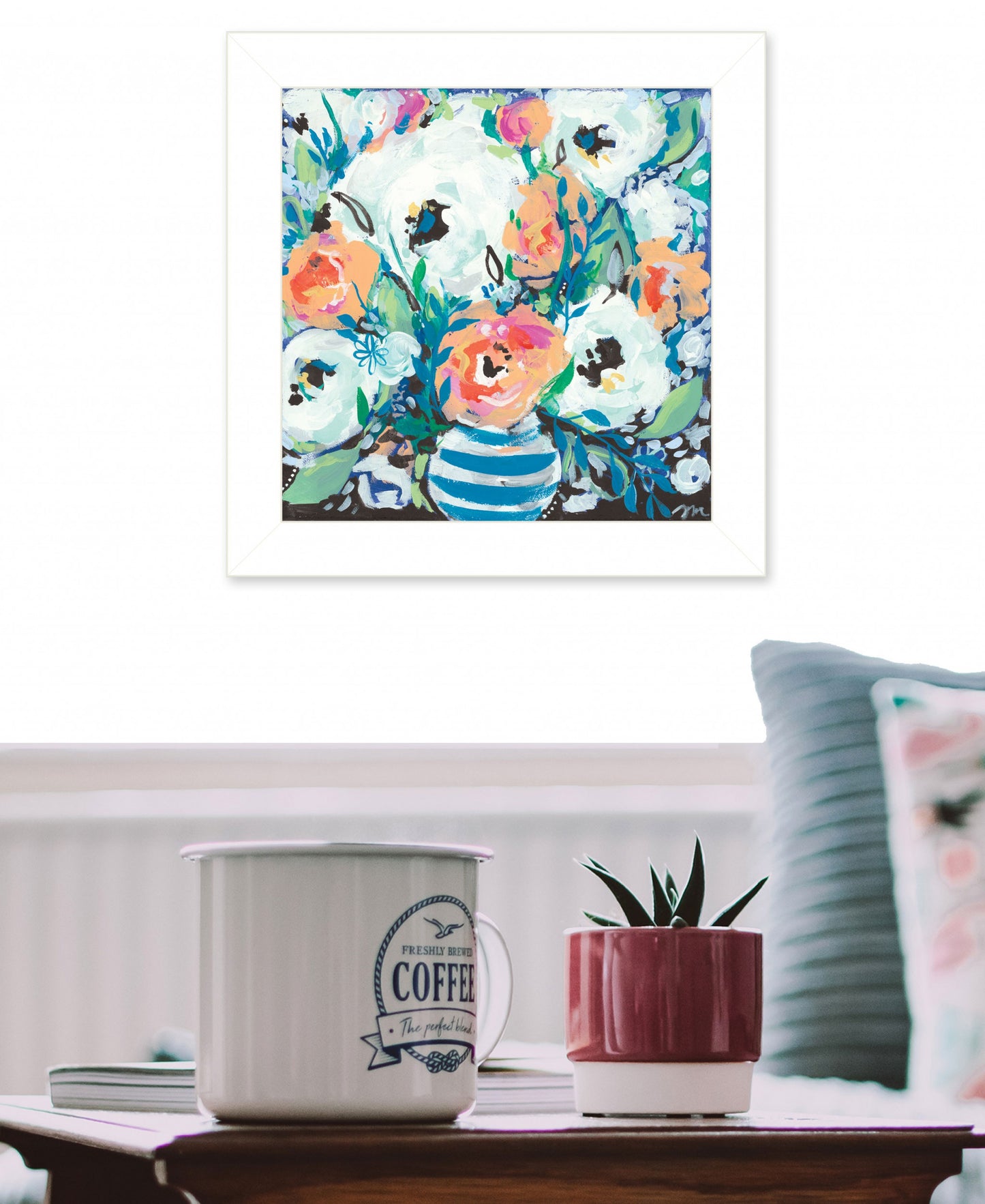 Fancy Florals 1 [1] White Framed Print Wall Art