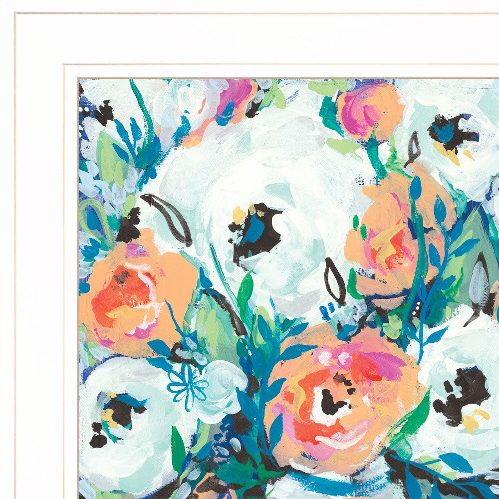 Fancy Florals 1 [1] White Framed Print Wall Art