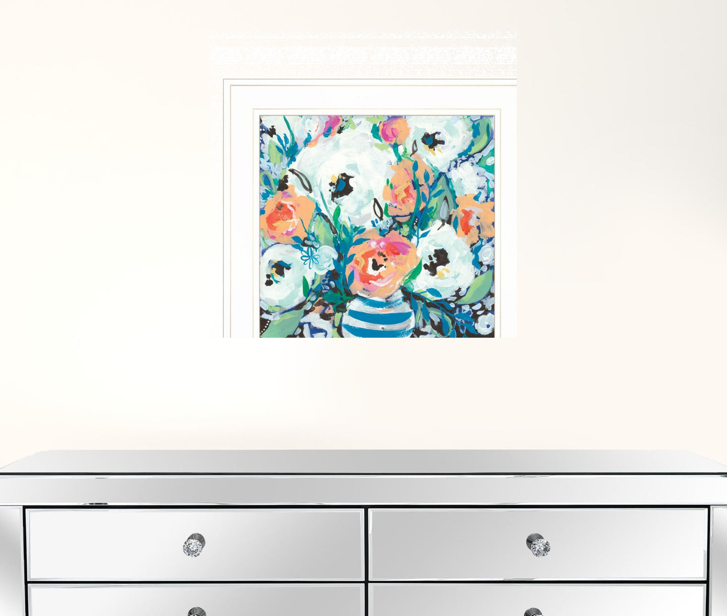 Fancy Florals 1 [1] White Framed Print Wall Art