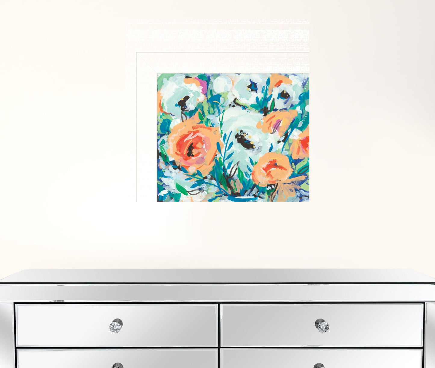 Fancy Florals II 1 White Framed Print Wall Art