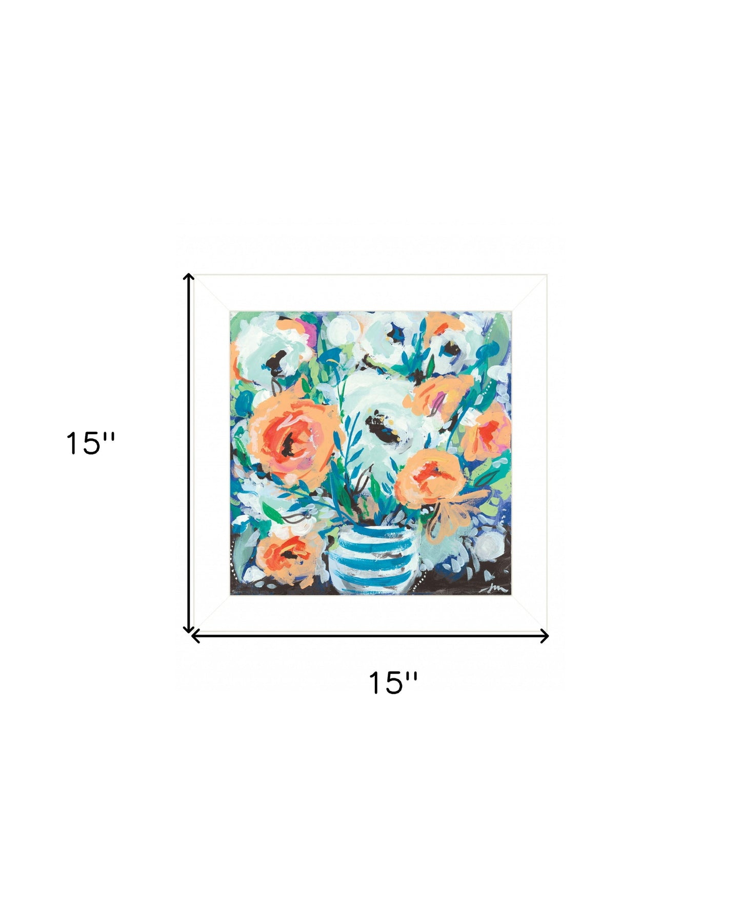 Fancy Florals II 1 White Framed Print Wall Art