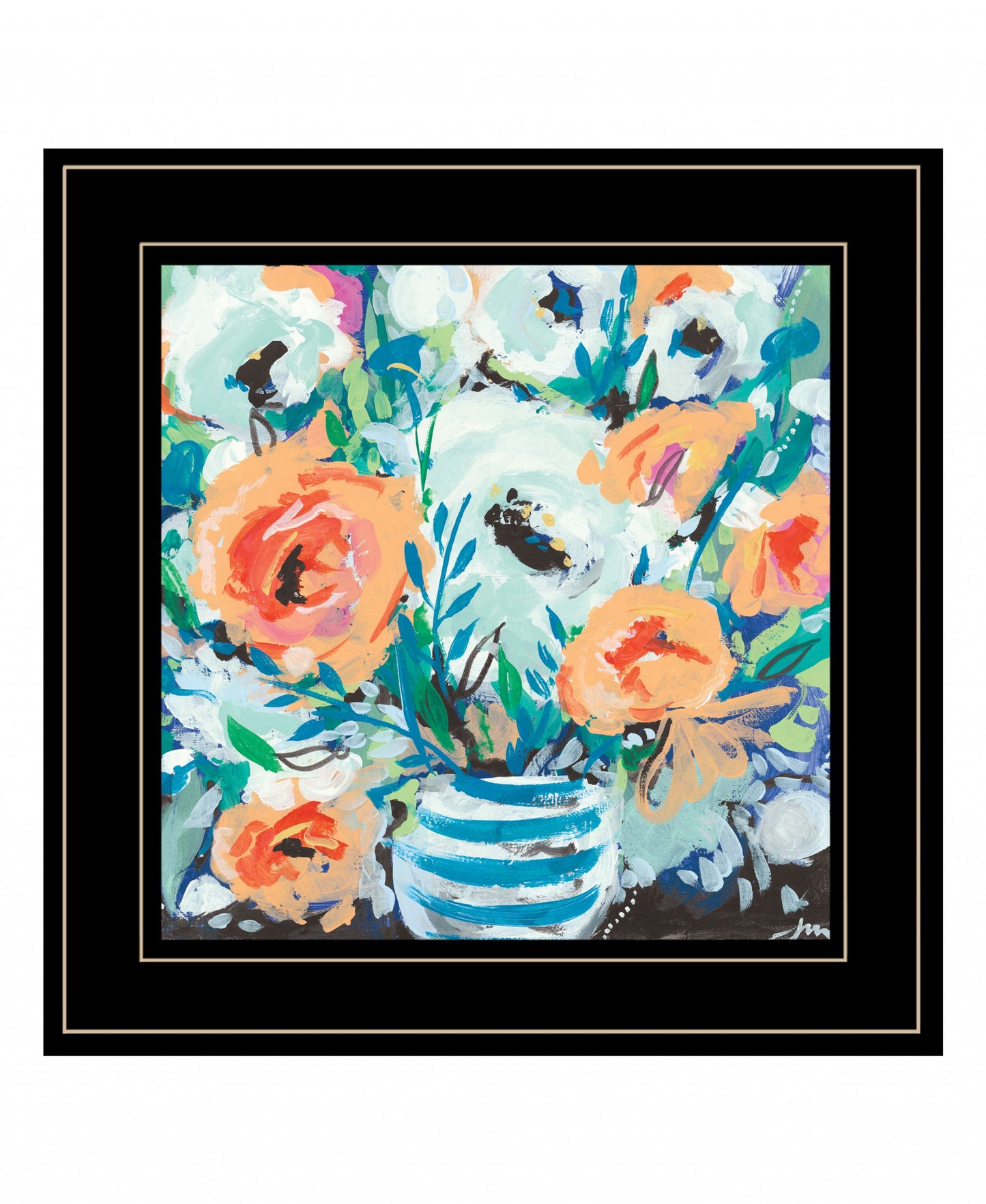 Fancy Florals II 1 White Framed Print Wall Art