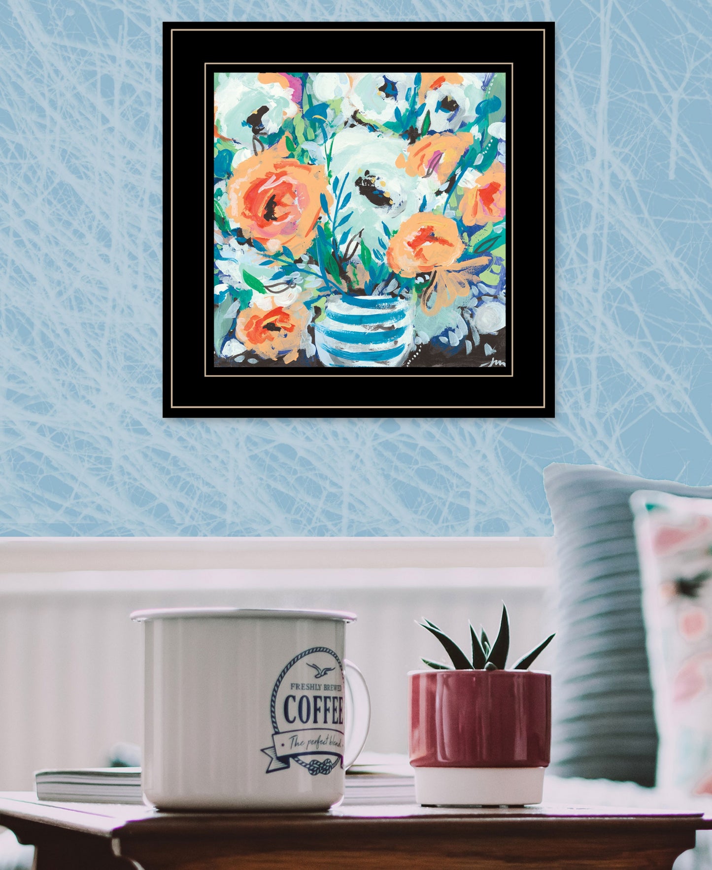 Fancy Florals II 1 White Framed Print Wall Art