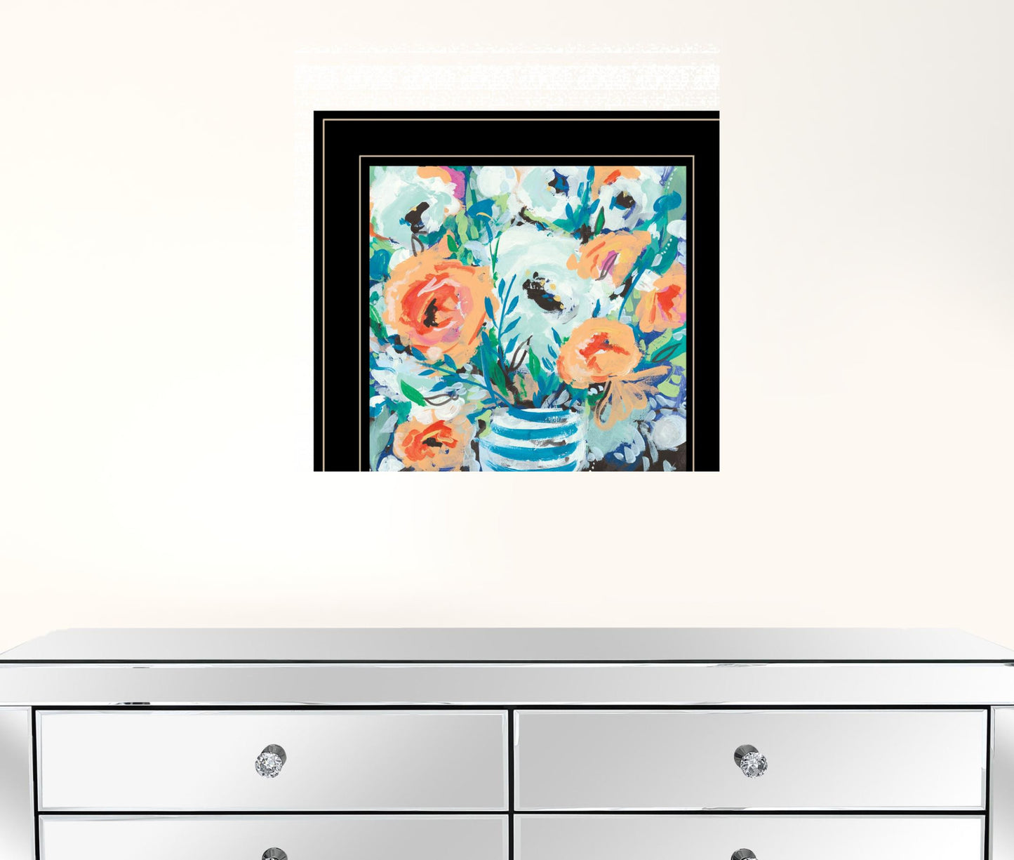 Fancy Florals II 1 White Framed Print Wall Art