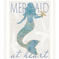 Mermaid At Heart 1 White Framed Print Wall Art