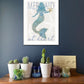 Mermaid At Heart 1 White Framed Print Wall Art