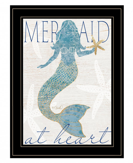 Mermaid At Heart 2 Black Framed Print Wall Art