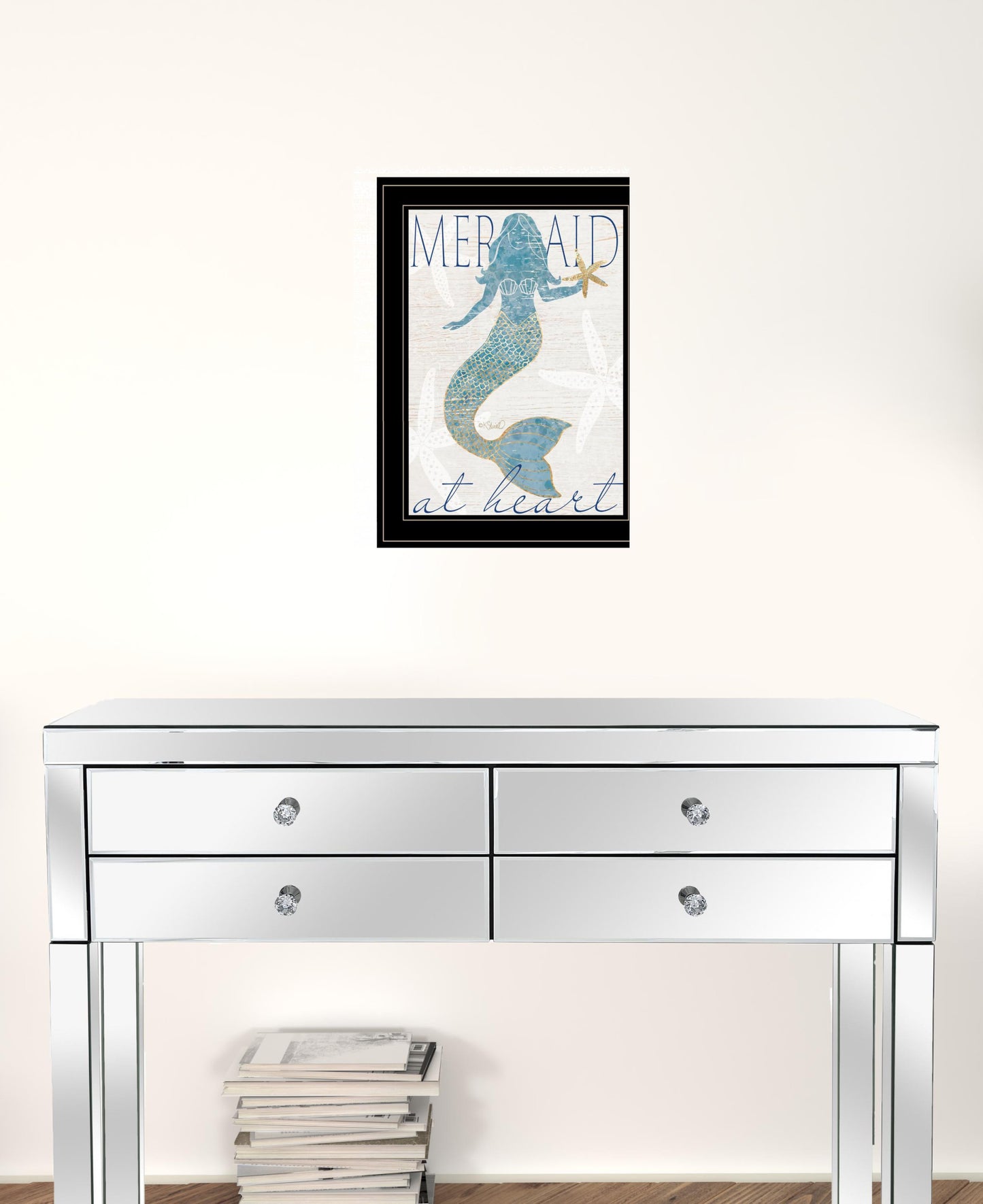 Mermaid At Heart 2 Black Framed Print Wall Art