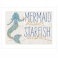 Mermaid Kisses Starfish Wishes 1 White Framed Print Wall Art