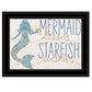 Mermaid Kisses Starfish Wishes 1 White Framed Print Wall Art