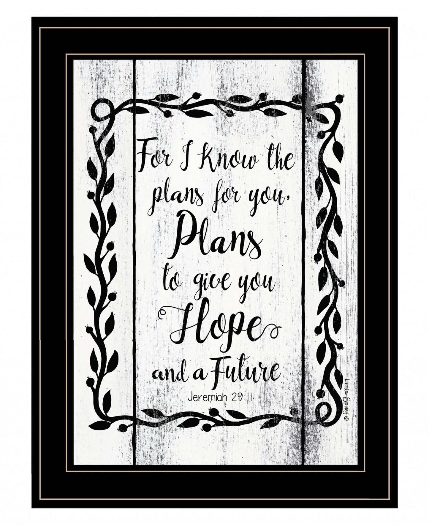 Plans To Give You Hope 2 Black Framed Print Wall Art