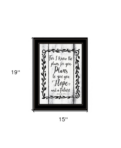 Plans To Give You Hope 2 Black Framed Print Wall Art