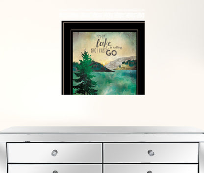 The Lake is Calling 2 Black Framed Print Wall Art