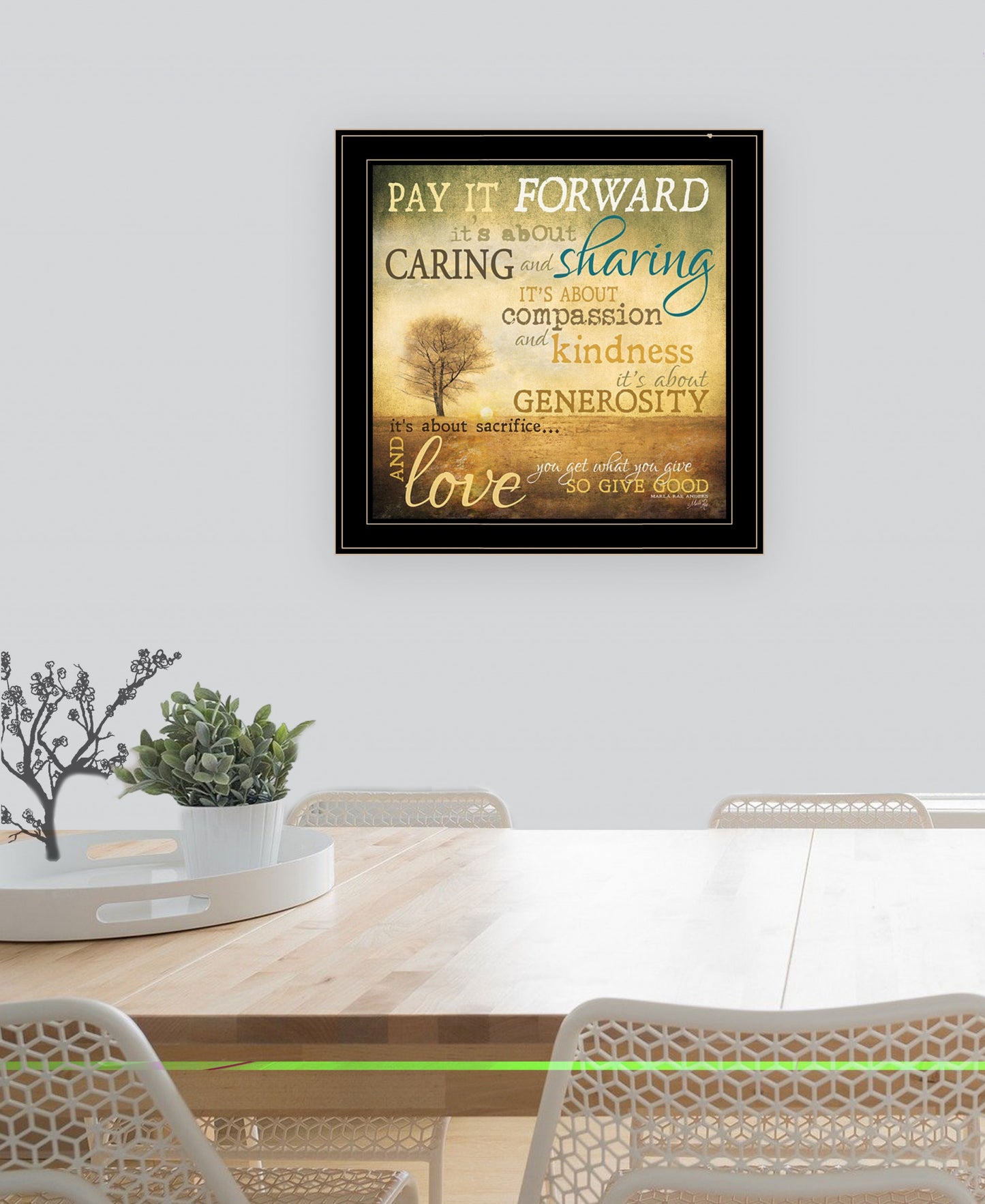 Meaning of Pay it Forward 3 Black Framed Print Wall Art