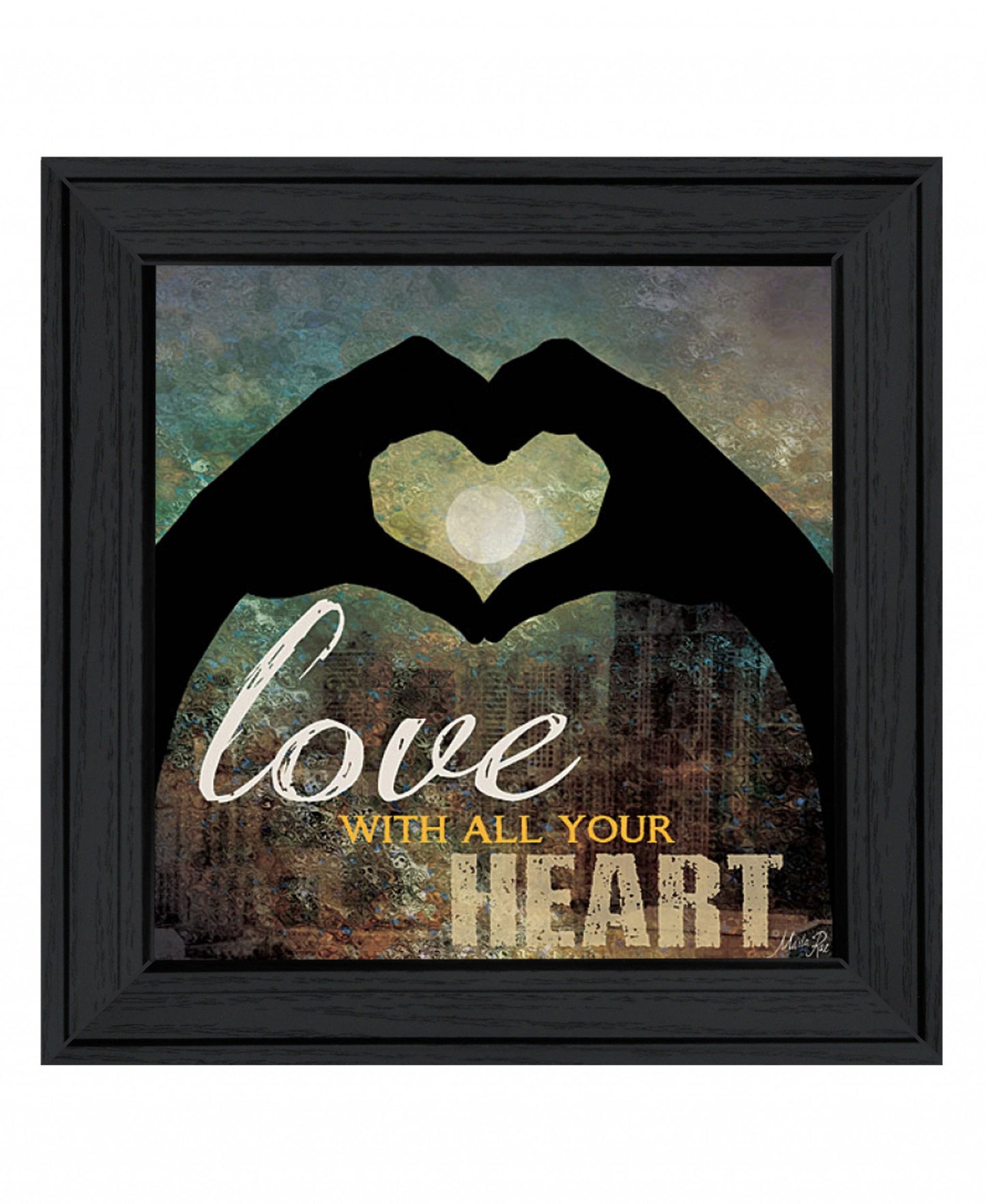 Love with all Your Heart 4 Black Framed Print Wall Art