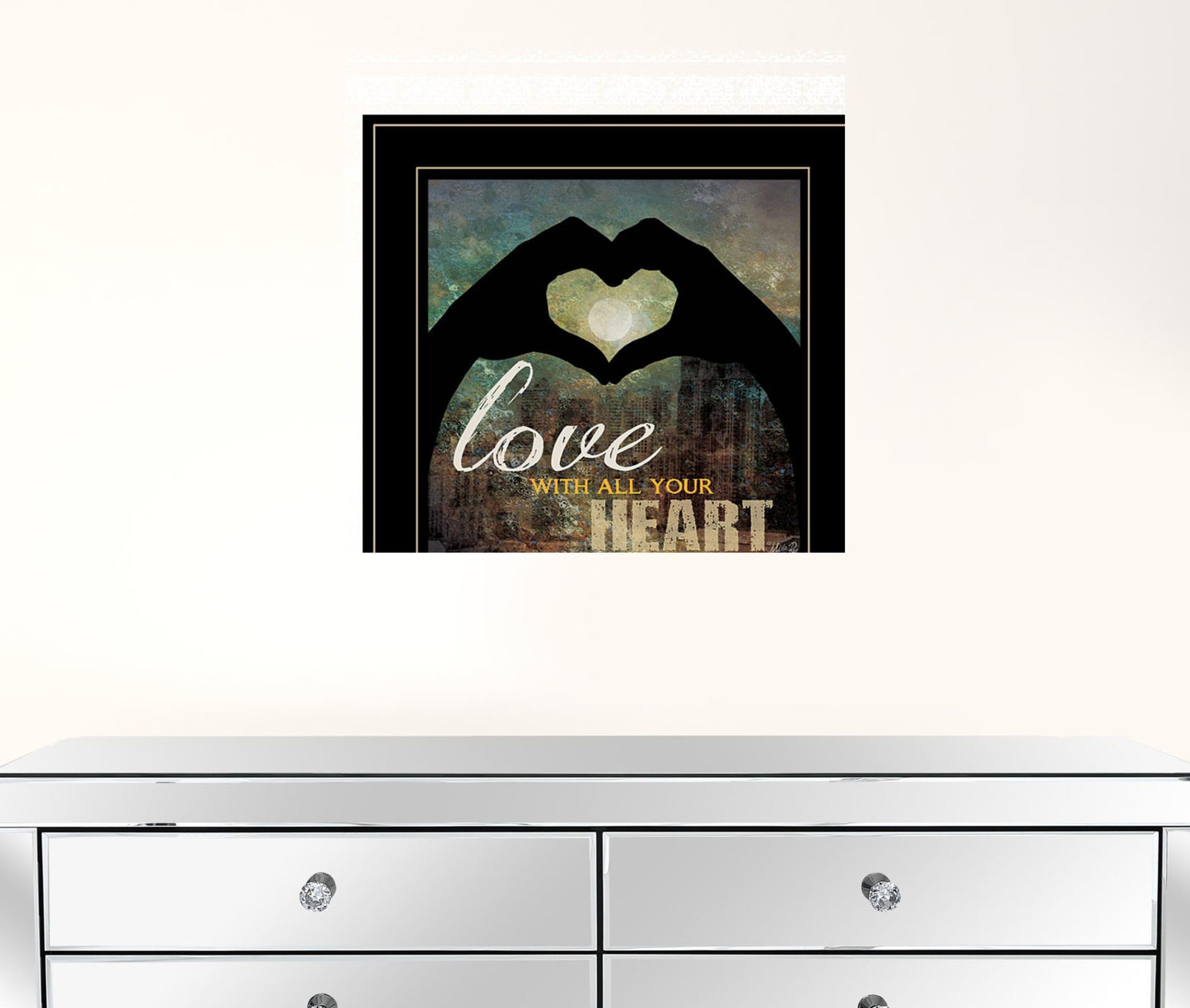 Love with all Your Heart 4 Black Framed Print Wall Art